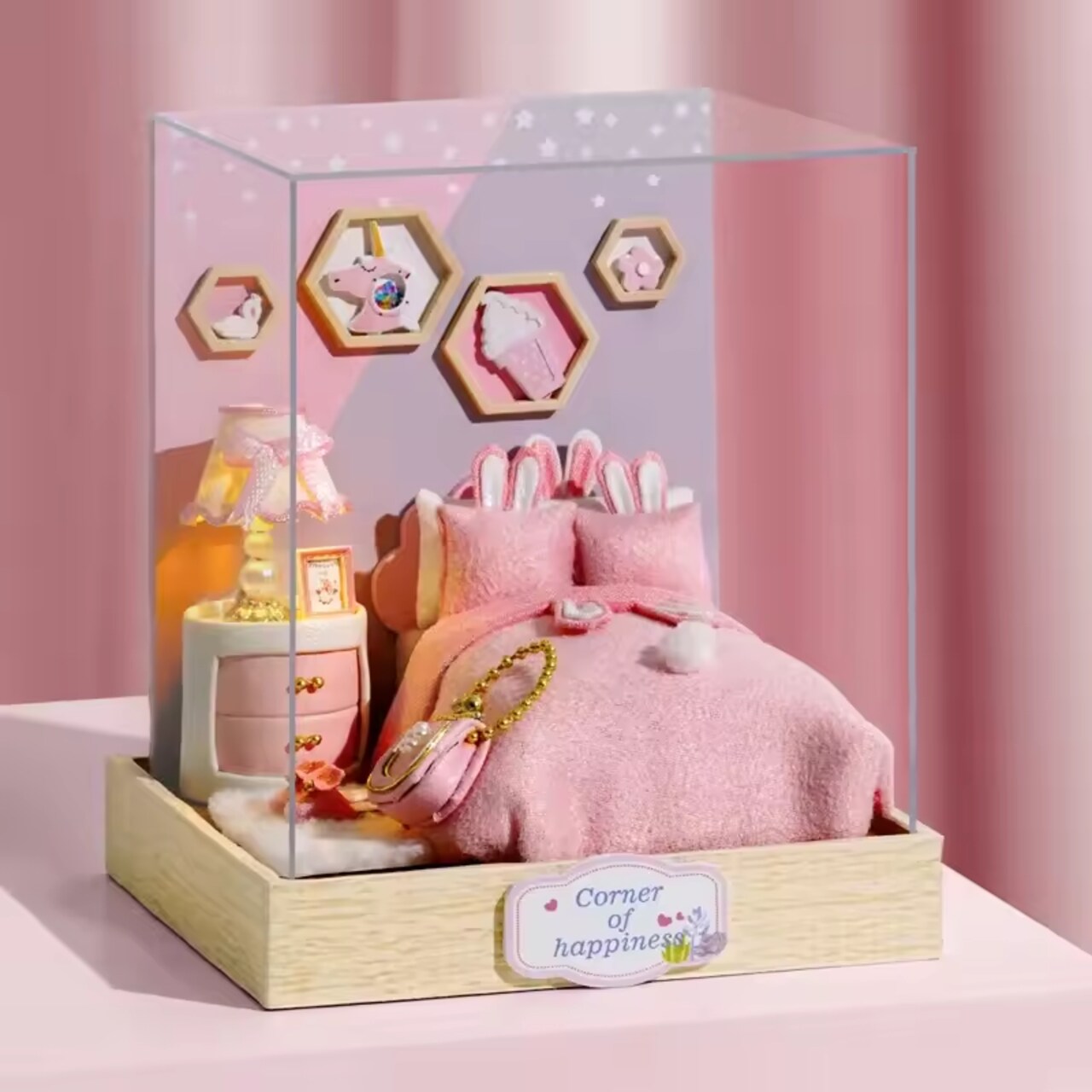 Corner of Happiness Dollhouse Kit - Miniature Wizardi Roombox Kit